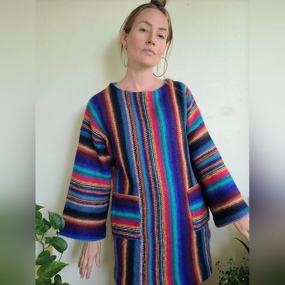 The Technicolor Dream Vintage 1970s Tunic Sweater M - Picture 3 of 16